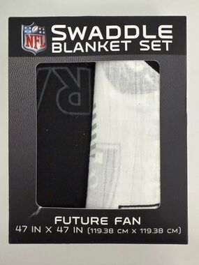 NFL Baby Muslin Swaddle Set - Black & White
